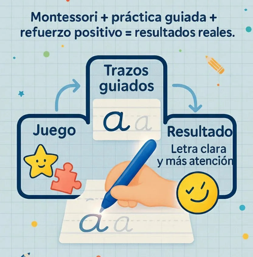 KIT DE 4 CUADERNOS CALIGRAFÍA MONTESSORI